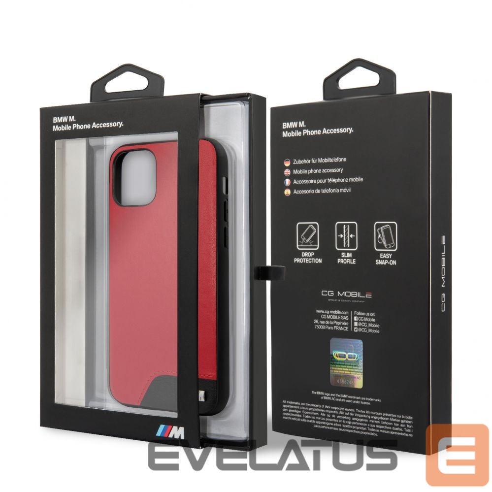 Nugarėlės dėklai BMW Apple iPhone 11 Pro Hardcase Smooth PU Leather Red