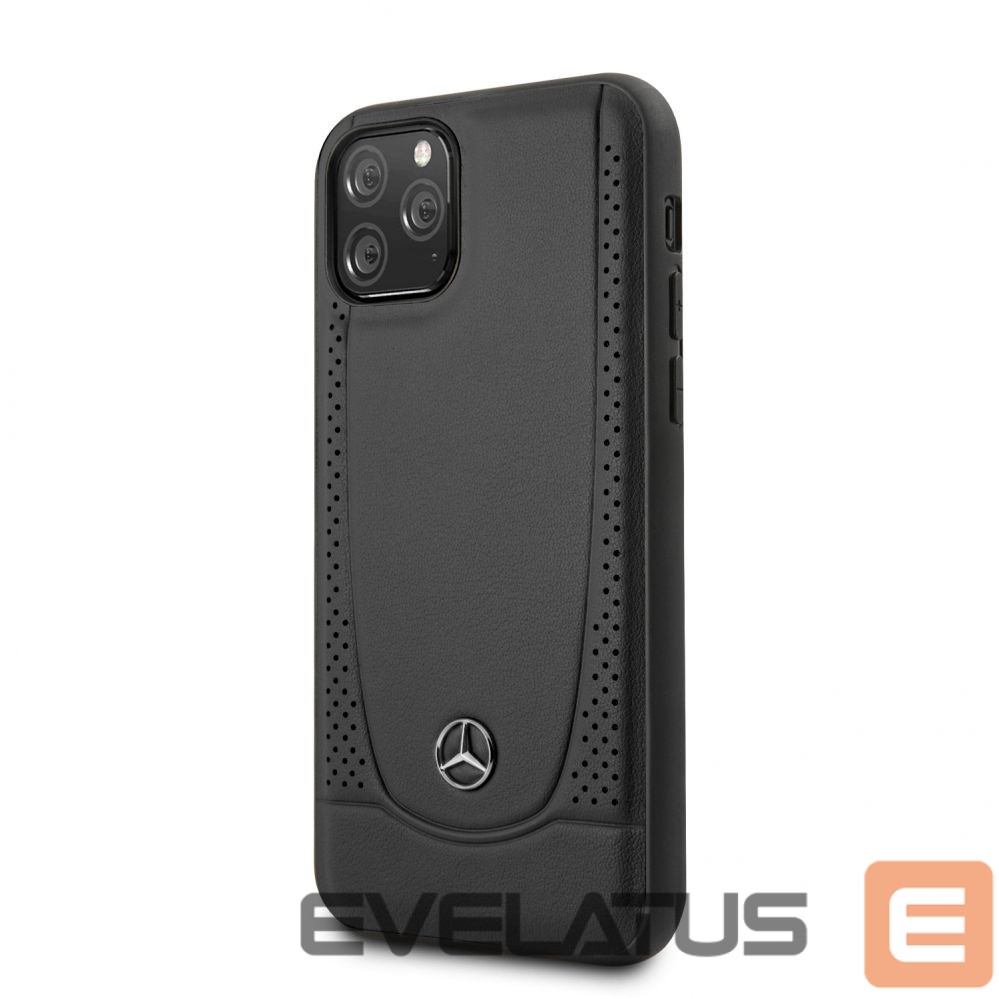 Nugarėlės dėklai Mercedes-Benz Apple iPhone 11 Pro Leather Hardcase Perforation Black