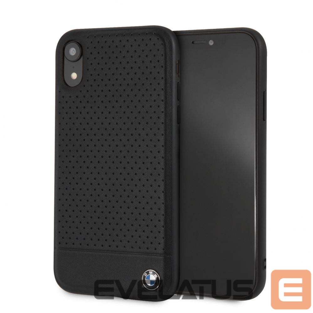 Nugarėlės dėklai BMW Apple iPhone XR Perforated Leather Hardcase Black