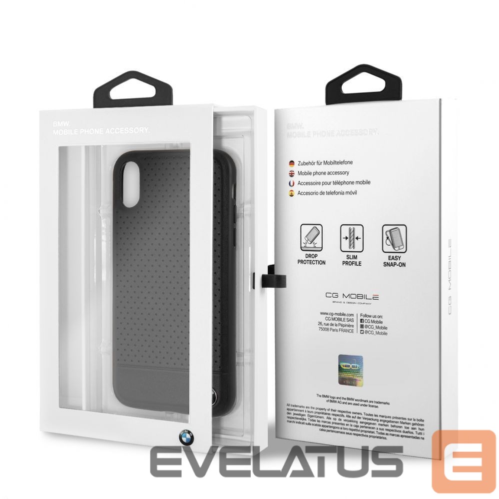 Nugarėlės dėklai BMW Apple iPhone XR Perforated Leather Hardcase Black