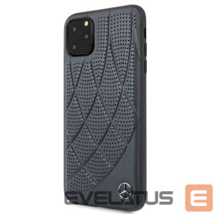 Nugarėlės dėklai Mercedes-Benz Apple iPhone 11 Pro Max Quilted Genuine Leather Blue