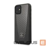 Nugarėlės dėklai Mercedes-Benz Apple iPhone 11 Hard Case Leather Carbon Fiber Black