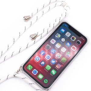 Nugarėlės dėklai Evelatus Samsung A10s Case with rope White Stripes Transparent