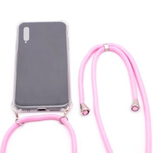 Nugarėlės dėklai Evelatus Samsung A50 Case with rope Pink Transparent