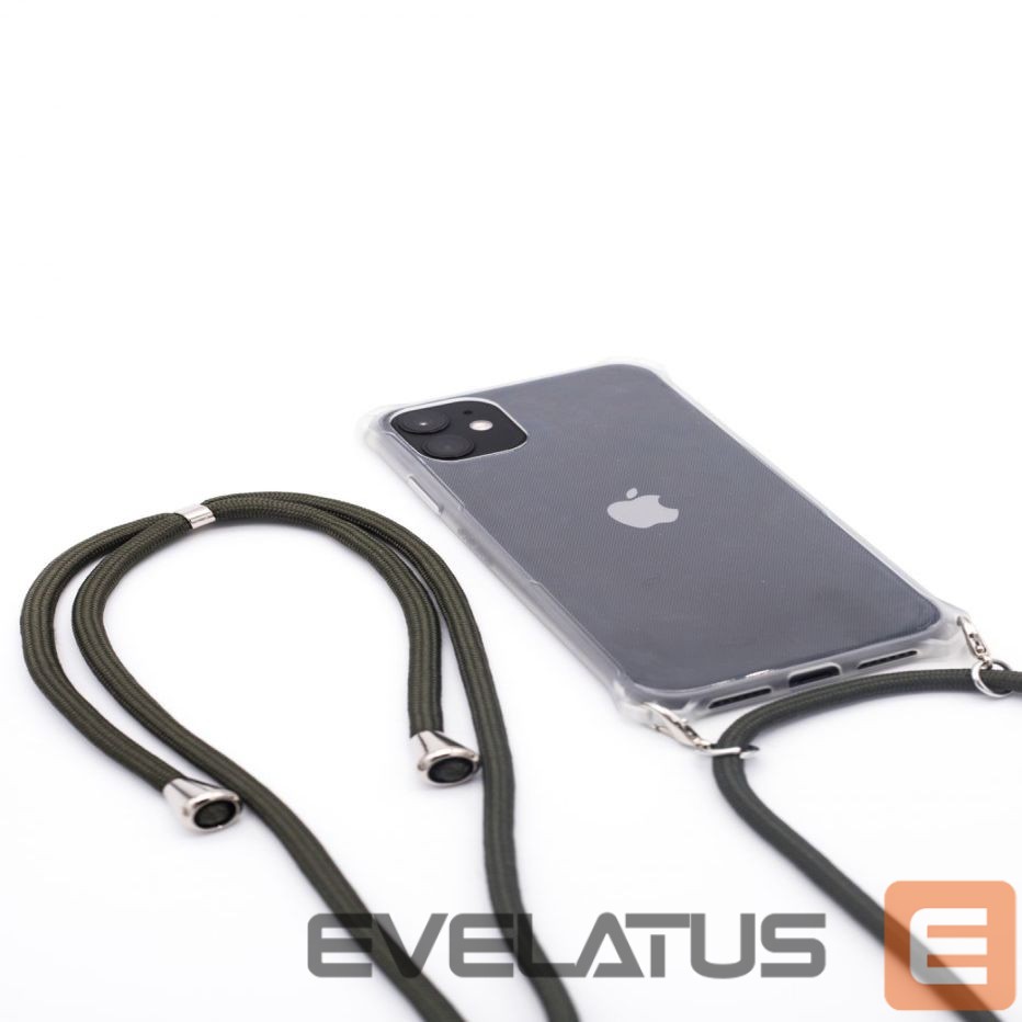 Nugarėlės dėklai Evelatus Apple iPhone 11 Pro Max Case with rope Green Transparent