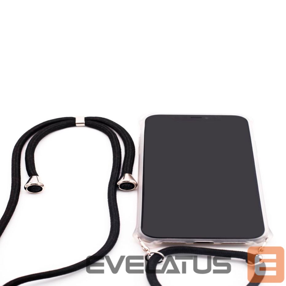 Nugarėlės dėklai Evelatus Apple iPhone XR Case with rope Black Transparent
