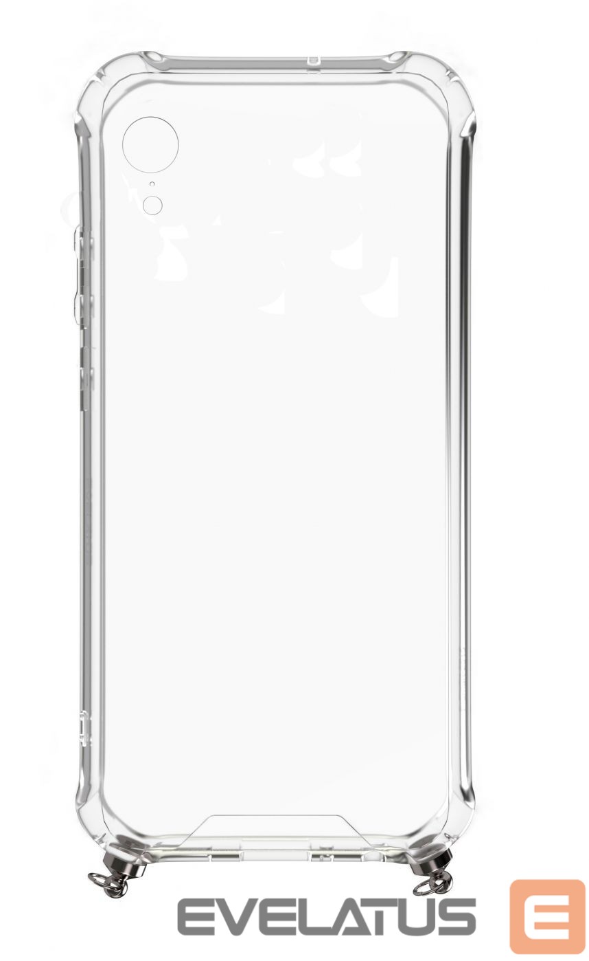 Nugarėlės dėklai Evelatus Apple iPhone XR Case with rope White Stripes Transparent