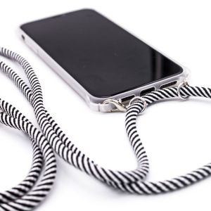 Nugarėlės dėklai Evelatus Apple iPhone 7/8/SE2020/SE2022 Case with rope Black Stripes Transparent
