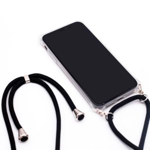 Nugarėlės dėklai Evelatus Samsung A40s Case with rope Black Transparent