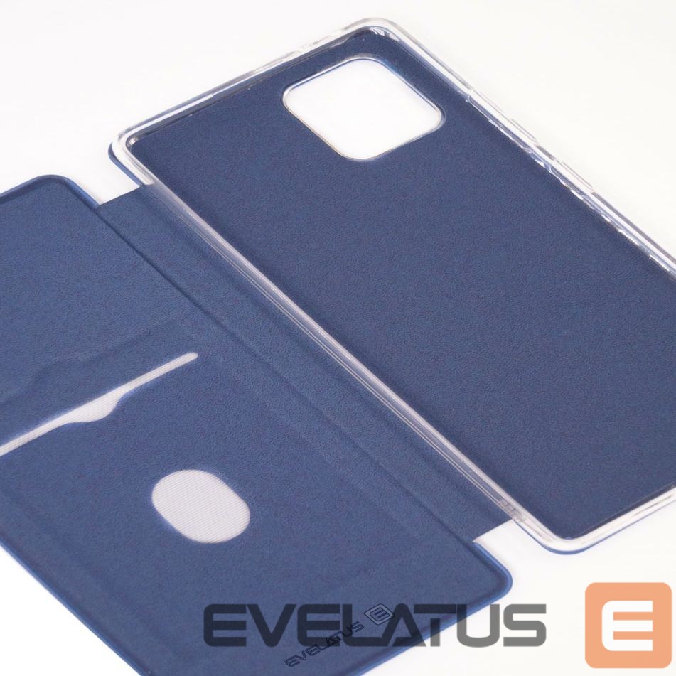 Knygos tipo dėklas dėklai Evelatus Samsung Note 10 Lite Book Case Dark Blue