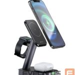Dokavimo stotelės Acefast  E3 desktop three-in-one wireless charging stand Black
