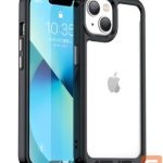 Nugarėlės dėklai iLike Apple iPhone 14 hard cover with a gel frame Transparent Black