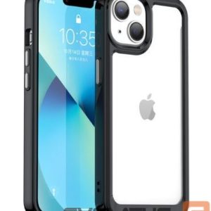 Nugarėlės dėklai iLike Apple iPhone 14 hard cover with a gel frame Transparent Black