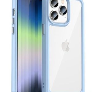 Nugarėlės dėklai iLike Apple iPhone 14 Pro Max hard case with a gel frame Translucent Blue