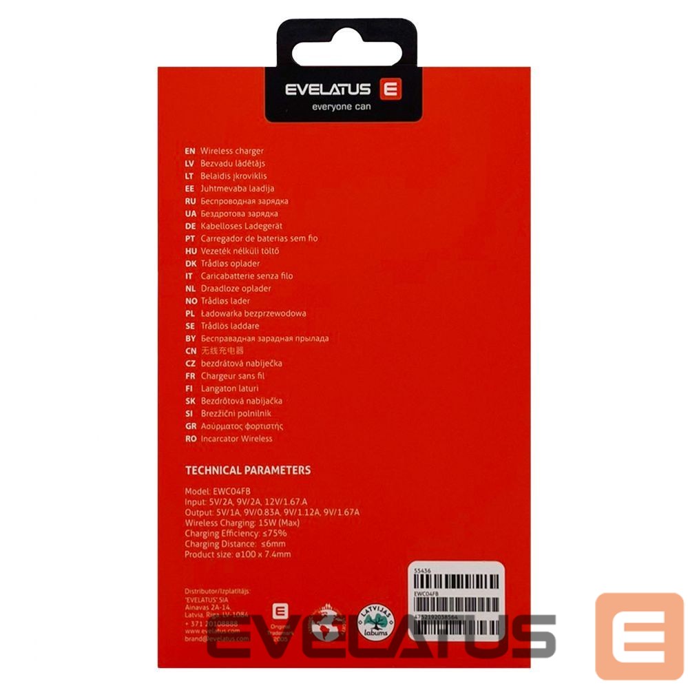 Belaidis įkroviklis Evelatus - Evelatus Wireless Desk charger EWC04 Fabric
