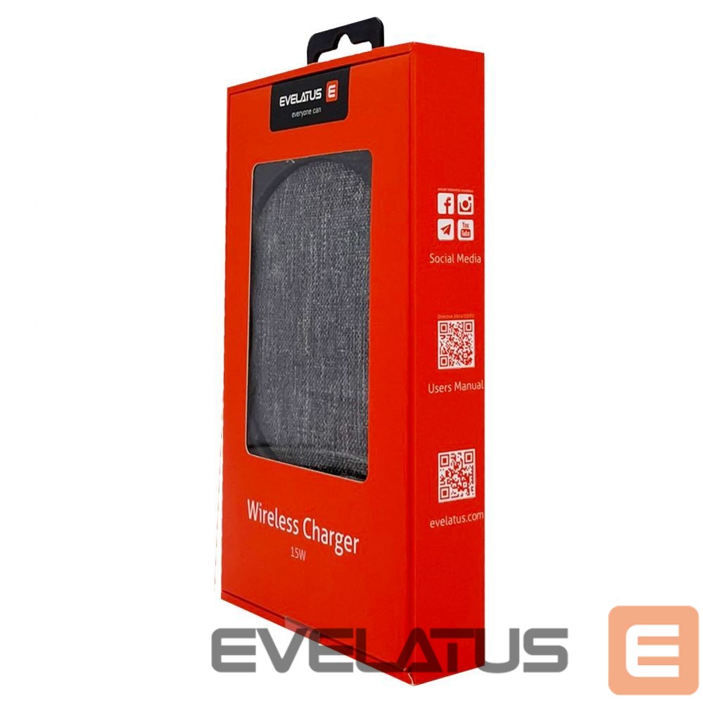 Belaidis įkroviklis Evelatus - Evelatus Wireless Desk charger EWC04 Fabric