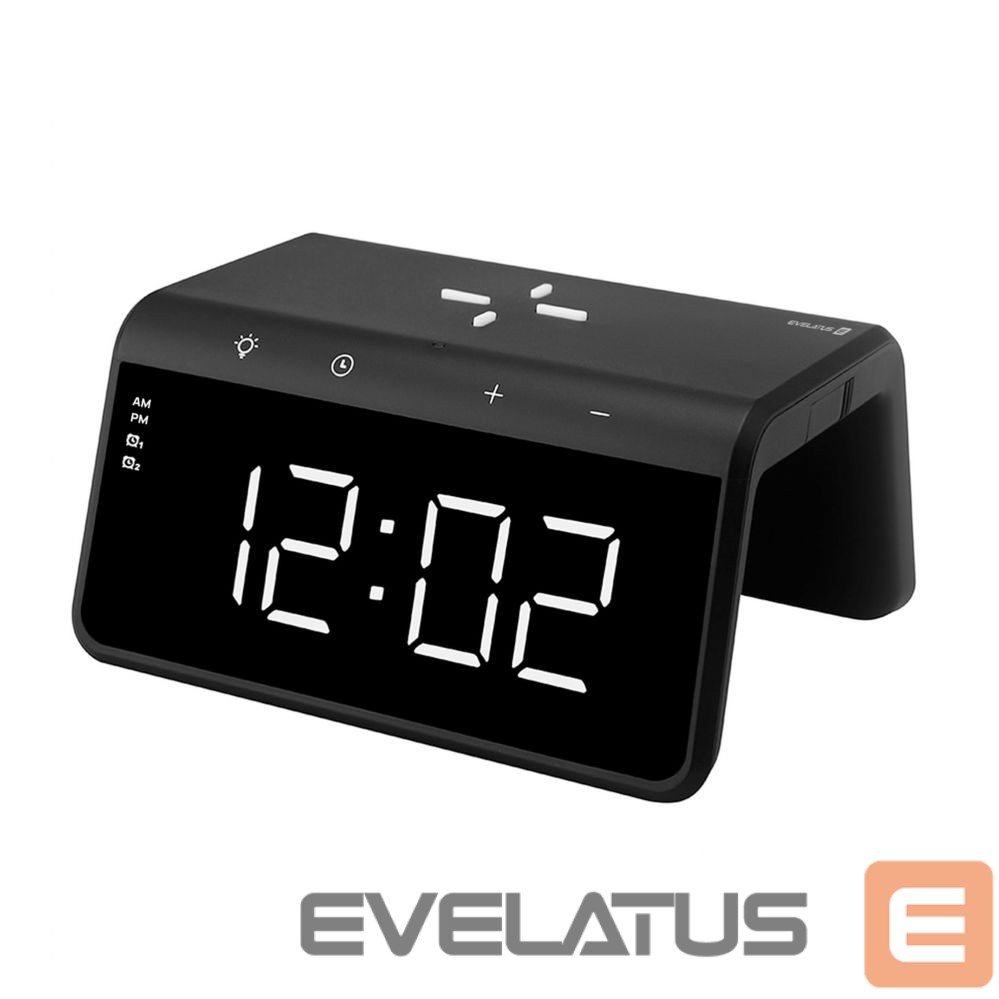 Belaidis įkroviklis Evelatus Evelatus Wireless Charging Clock WCC01BK Black