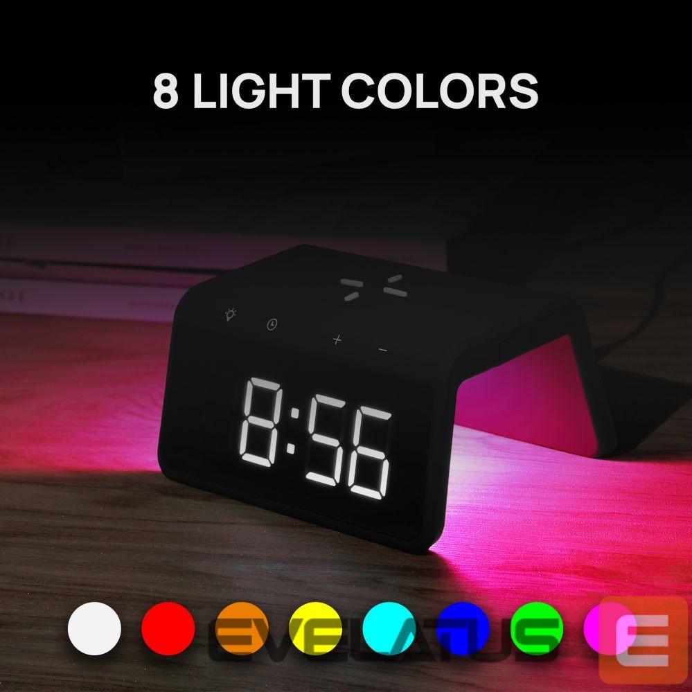 Belaidis įkroviklis Evelatus Evelatus Wireless Charging Clock WCC01BK Black