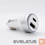 Automobiliniai įkrovikliai Evelatus - Evelatus Quick Car Charger QCC03, QCC03WH White