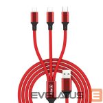 Kabelis iLike  Charging Cable 3 in 1 CCI02 Red