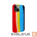 Nugarėlės dėklai Evelatus Apple iPhone 14 Silicone case Multi-Colored Rainbow