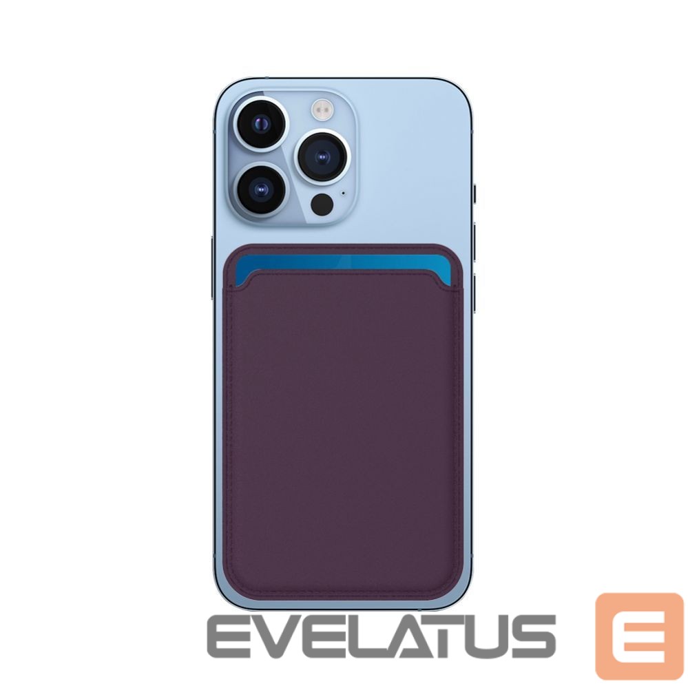 Universali kišenė telefono korpusui Evelatus Universal iPhone Genuine leather wallet with MagSafe Deep Purple