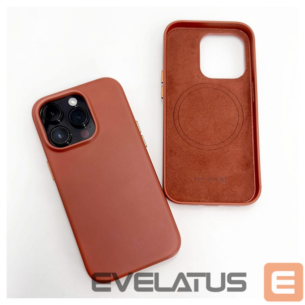 Nugarėlės dėklai Evelatus Apple iPhone 14 Pro Max Genuine Leather case with MagSafe Brown