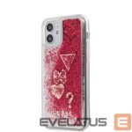 Nugarėlės dėklai Guess - iPhone 12 mini 5.4'' Liquid Glitter Charms Cover Rapsberry
