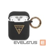 Dėklai ausinėms Guess - AirPods Guess Triangle Silicone Case Black