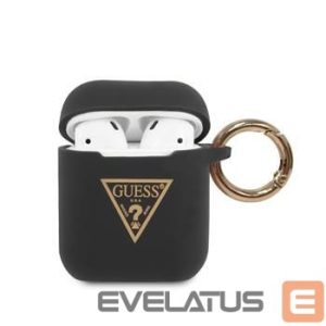 Dėklai ausinėms Guess - AirPods Guess Triangle Silicone Case Black