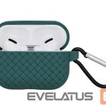 Dėklai ausinėms iLike Apple Airpods Pro 2 / Airpods Pro Braid case Green