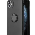 Nugarėlės dėklai iLike Apple iPhone 14 Pro SILICONE RING Black