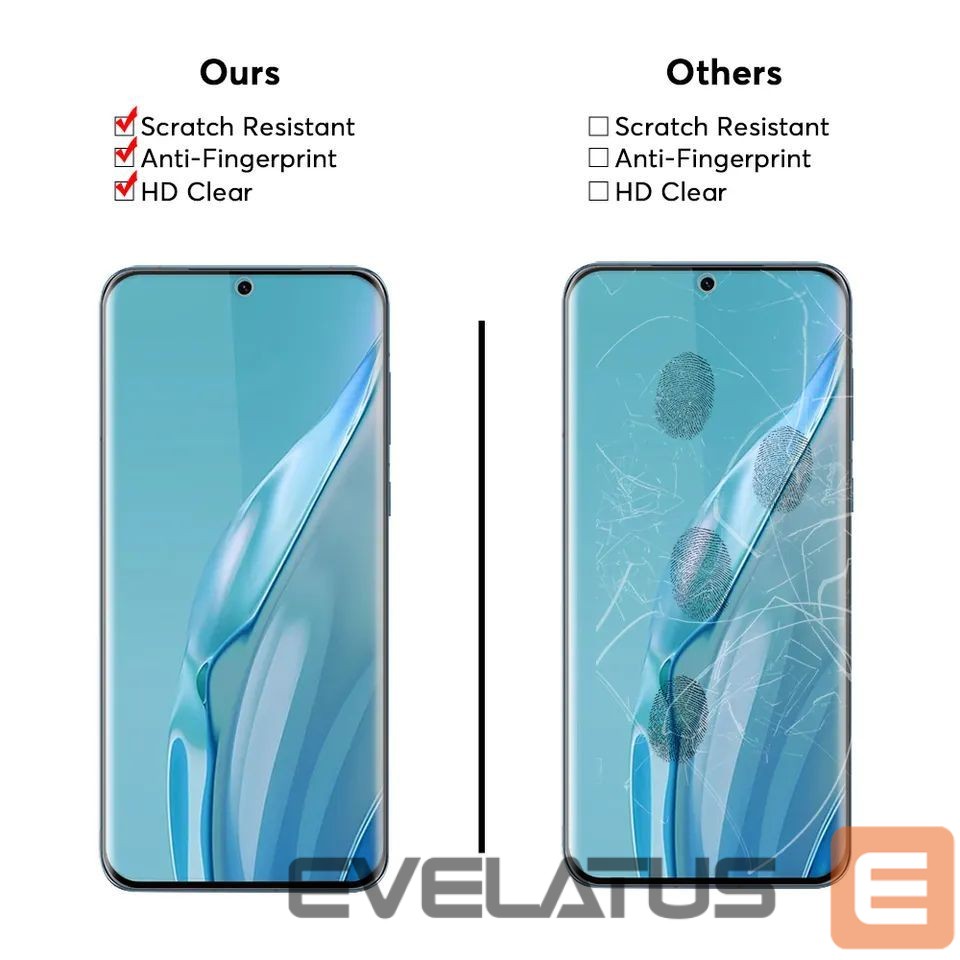 Apsauginiai stiklai Evelatus Huawei P60 PRO 2.5D Full Cover Japan Glue Glass Anti-Static