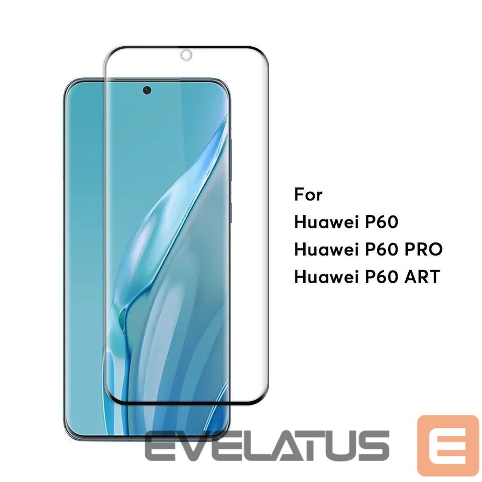 Apsauginiai stiklai Evelatus Huawei P60 PRO 2.5D Full Cover Japan Glue Glass Anti-Static