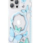 Nugarėlės dėklai Kingxbar Apple iPhone 14 Pro Max MagSafe Butterfly Series magnetic case Blue