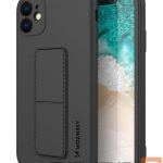 Nugarėlės dėklai Wozinsky - iPhone 12 silicone case with stand Kickstand Case Black