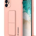 Nugarėlės dėklai Wozinsky Apple iPhone 12 Kickstand Case silicone case with stand Pink