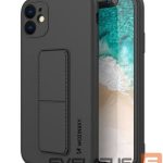 Nugarėlės dėklai Wozinsky Apple iPhone 12 Pro Max silicone case with stand Black