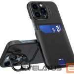 Nugarėlės dėklai iLike Apple iPhone 14 Pro Max Leather Stand Case wallet with stand Black