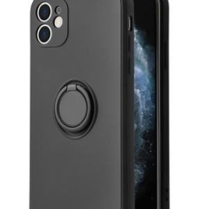 Nugarėlės dėklai iLike Apple IPHONE 12 PRO MAX SILICONE CASE RING Black