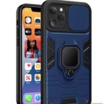 Nugarėlės dėklai iLike Apple IPHONE 14 PRO MAX RING LENS CASE Blue