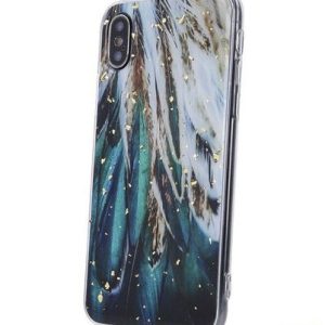 Nugarėlės dėklai iLike Samsung Gold Glam case for Samsung Galaxy A14 4G / A14 5G feathers