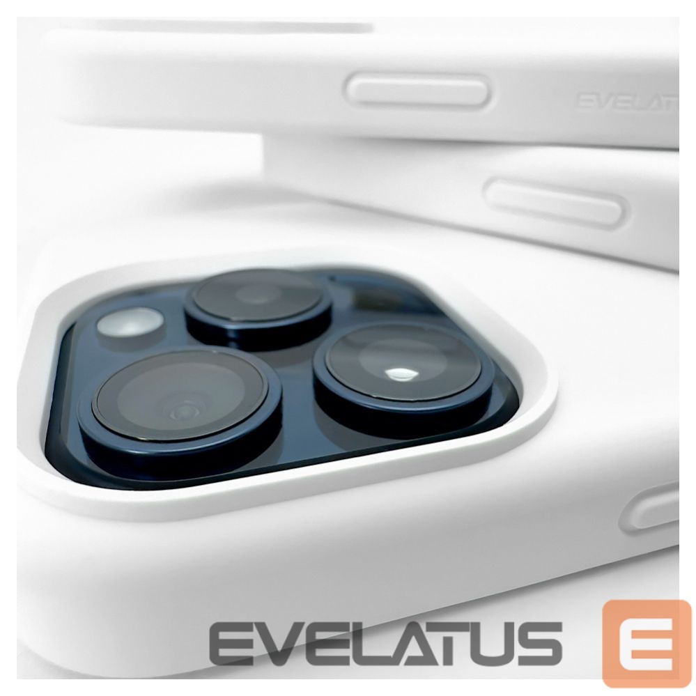 Nugarėlės dėklai Evelatus Apple iPhone 15 Pro Max Premium Soft Touch Silicone Case White