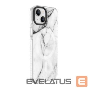Nugarėlės dėklai Evelatus Apple iPhone 15 PC+TPU With MagSafe Customized Print Marble White