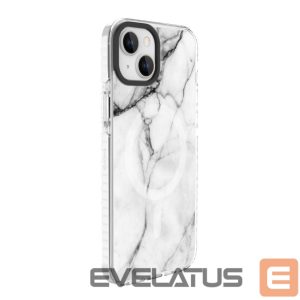 Nugarėlės dėklai Evelatus Apple iPhone 15 Plus PC+TPU With MagSafe Customized Print Marble White