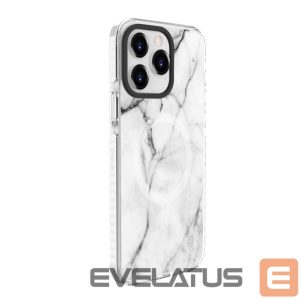 Nugarėlės dėklai Evelatus Apple iPhone 15 Pro Max PC+TPU With MagSafe Customized Print Marble White