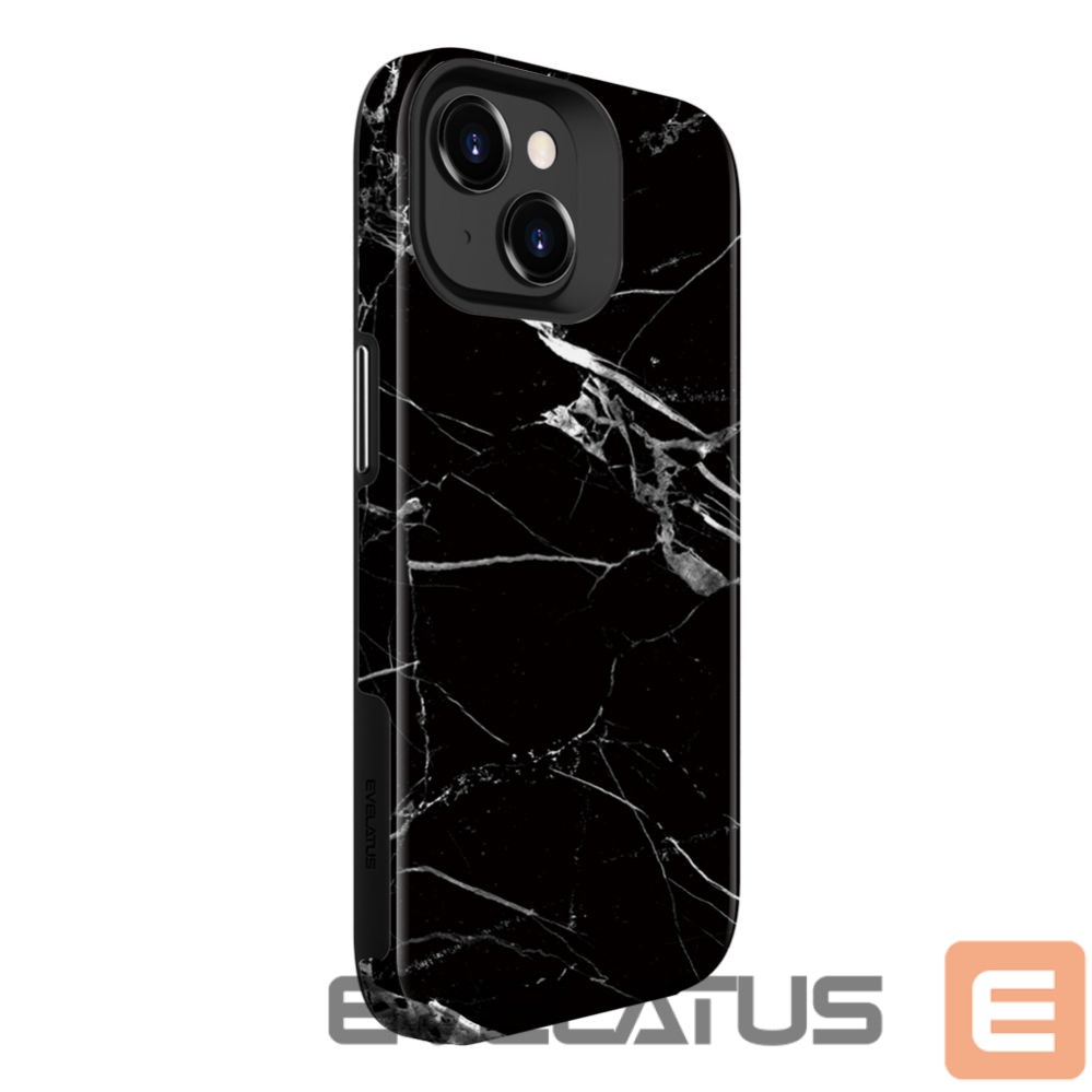 Nugarėlės dėklai Evelatus Apple iPhone 15 Armor case TPU+PC Customized Print Design Marble Black