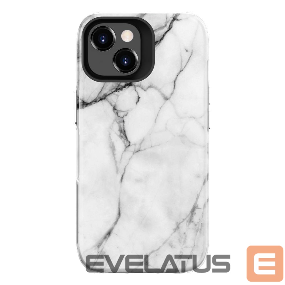 Nugarėlės dėklai Evelatus Apple iPhone 15 Armor case TPU+PC Customized Print Design Marble White