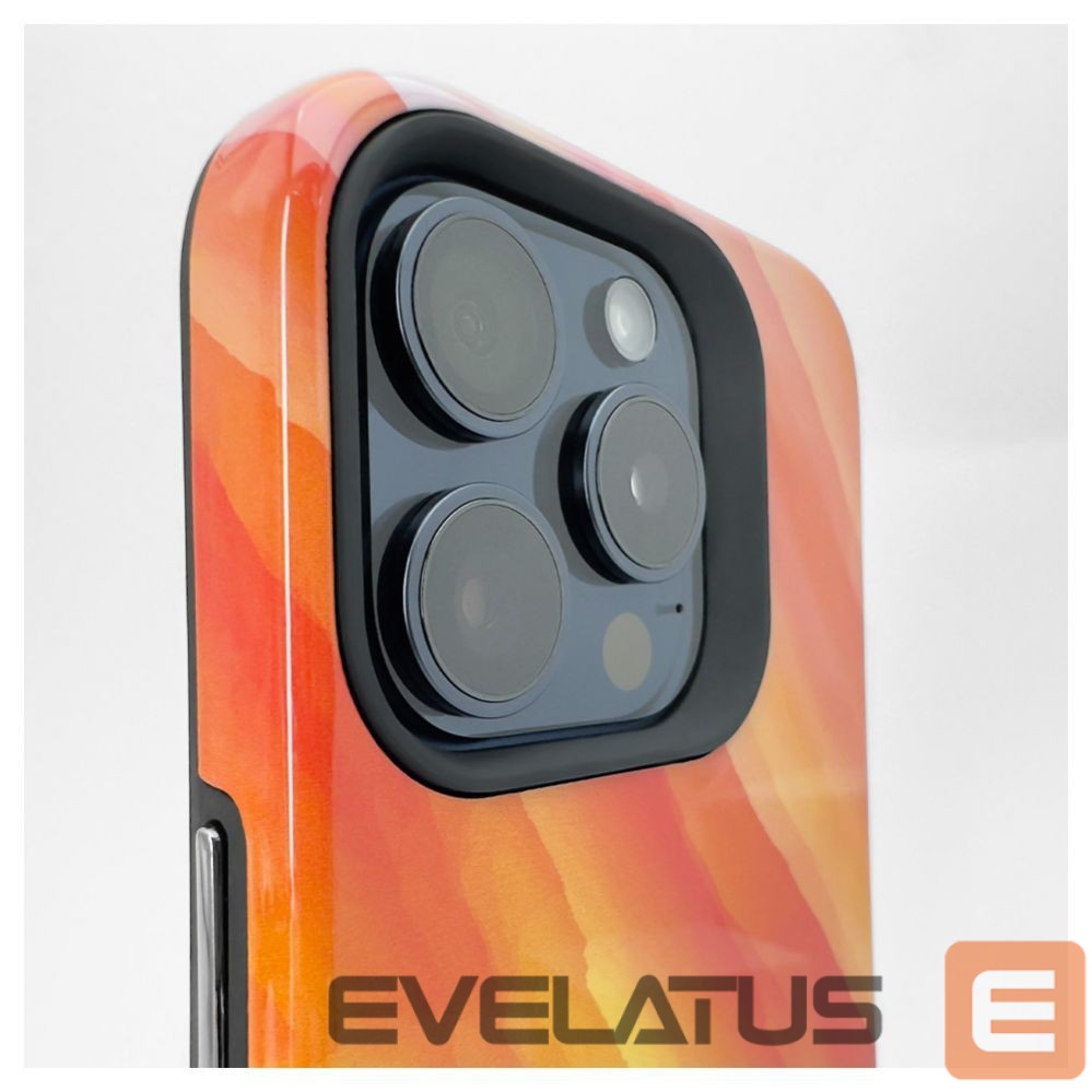 Nugarėlės dėklai Evelatus Apple iPhone 15 Pro Armor case TPU+PC Customized Print Design Yellow Orange