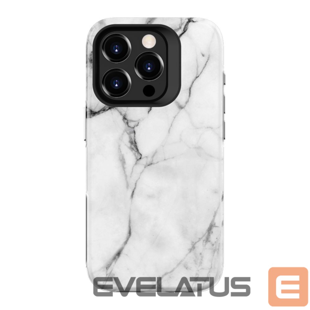 Nugarėlės dėklai Evelatus Apple iPhone 15 Pro Max Armor case TPU+PC Customized Print Design Marble White